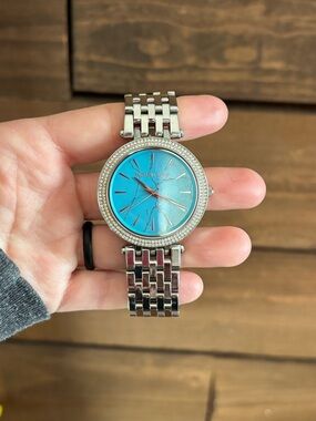 Michael Kors turquoise and silver watch